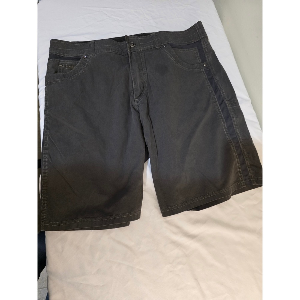 Kuhl Radikl Shorts Mens 38 Charcoal Gray Hiking Outdoor Cargo Utility Gusseted